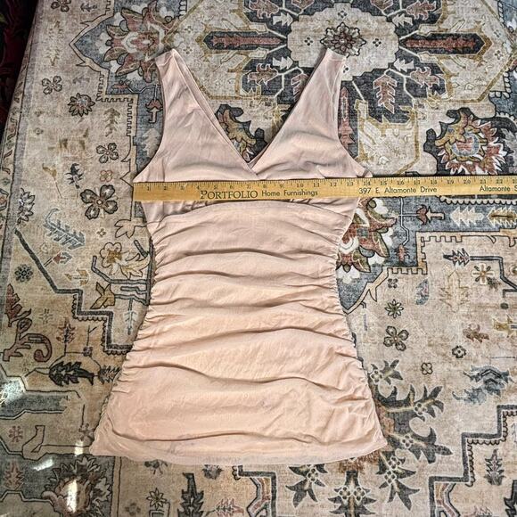 Vintage Express Baby Pink Ruched Tank Top Y2k Date Night Going Out Shirt Small - Picture 8 of 9